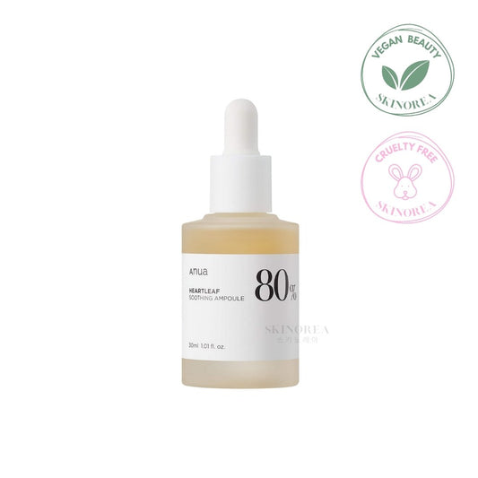 Anua Heartleaf 80% Soothing Ampoule 30ml - Vegan plumping and moisturizing ampoule - Kbeauty Korean Skinorea shop Europe fast delivery - skincare coréenne Skinorea shop France Paris livraison rapide - yesstyle