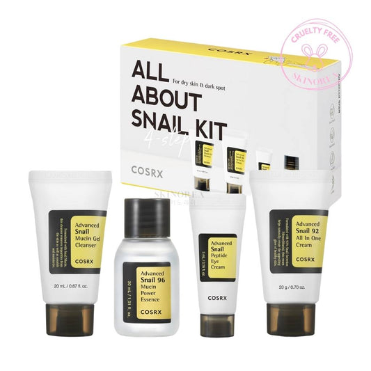 COSRX ALL ABOUT SNAIL KIT 4-step - Complete Hydrating and Repairing Skincare Solution kit - Kbeauty Korean Skinorea shop Europe fast delivery - skincare coréenne Skinorea shop France Paris livraison rapide - yesstyle