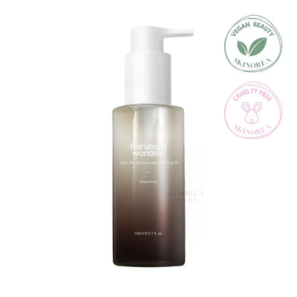 Haruharu wonder Black Rice Moisture Deep Cleansing Oil Unscented 150ml - Moisturizing and non-irritating vegan cleansing oil - Kbeauty Korean skincare - Skinorea