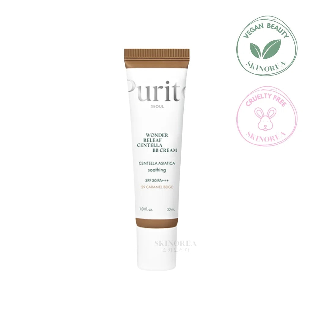 Purito SEOUL Wonder Releaf Centella BB Cream #29 Caramel Beige 30ml - Vegan and cruelty-free Korean bb cream SPF30+ - Kbeauty Korean Skinorea shop Europe fast delivery - skincare coréenne Skinorea shop France Paris livraison rapide - yesstyle 