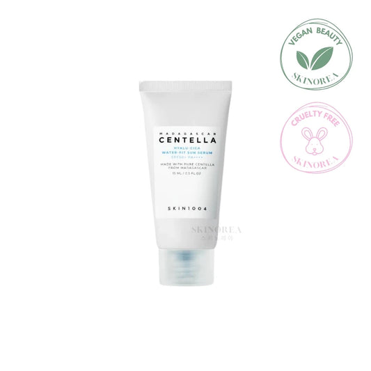 SKIN1004 Hyalu-Cica Water-Fit Sun Serum SPF50+ 15ml mini - Soothing organic sunscreen with no white cast