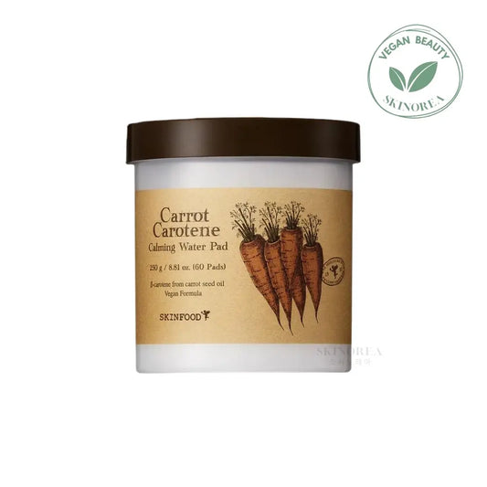 SKINFOOD Carrot Carotene Calming Water Pad 60pads - Soothing vegan cotton pads - Best seller olive young - kbeauty Korean skincare - Skinorea